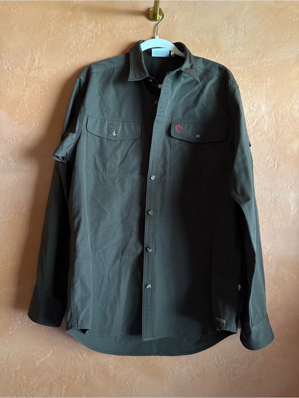 Fjällräven Singi Trekking Shirt Men’s L Earthy Brown G-1000 Hiking Gorpcore